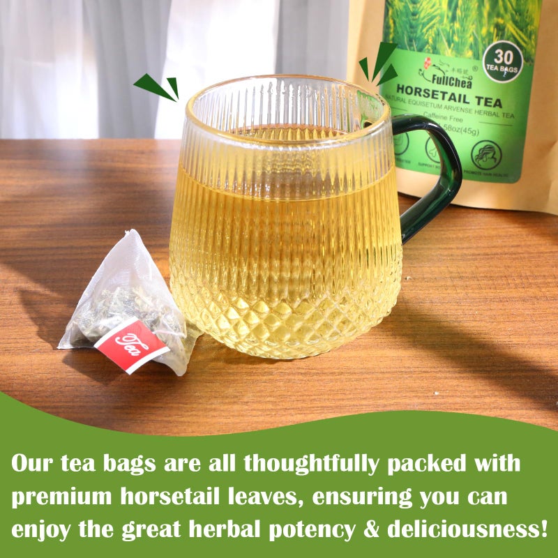 FullChea - Horsetail Tea, 1.5g X 30 Count - Premium Dried Horsetail Herb For Hair & Nail - Non-GMO - Caffeine-free - Natural Cola De Caballo Hierba - Image 4